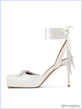 Satin Ballet Heels Lace Up Stiletto Square Toe Slingback Pumps Party Shoes